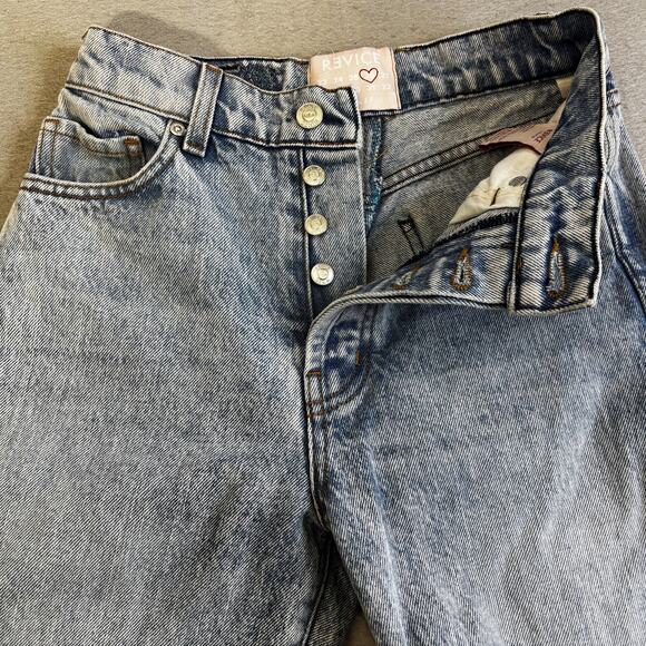 Revice Buttonfly Jeans Womens 26 Blue Distressed Denim Cotton Medium Wash Pants - Picture 4 of 11